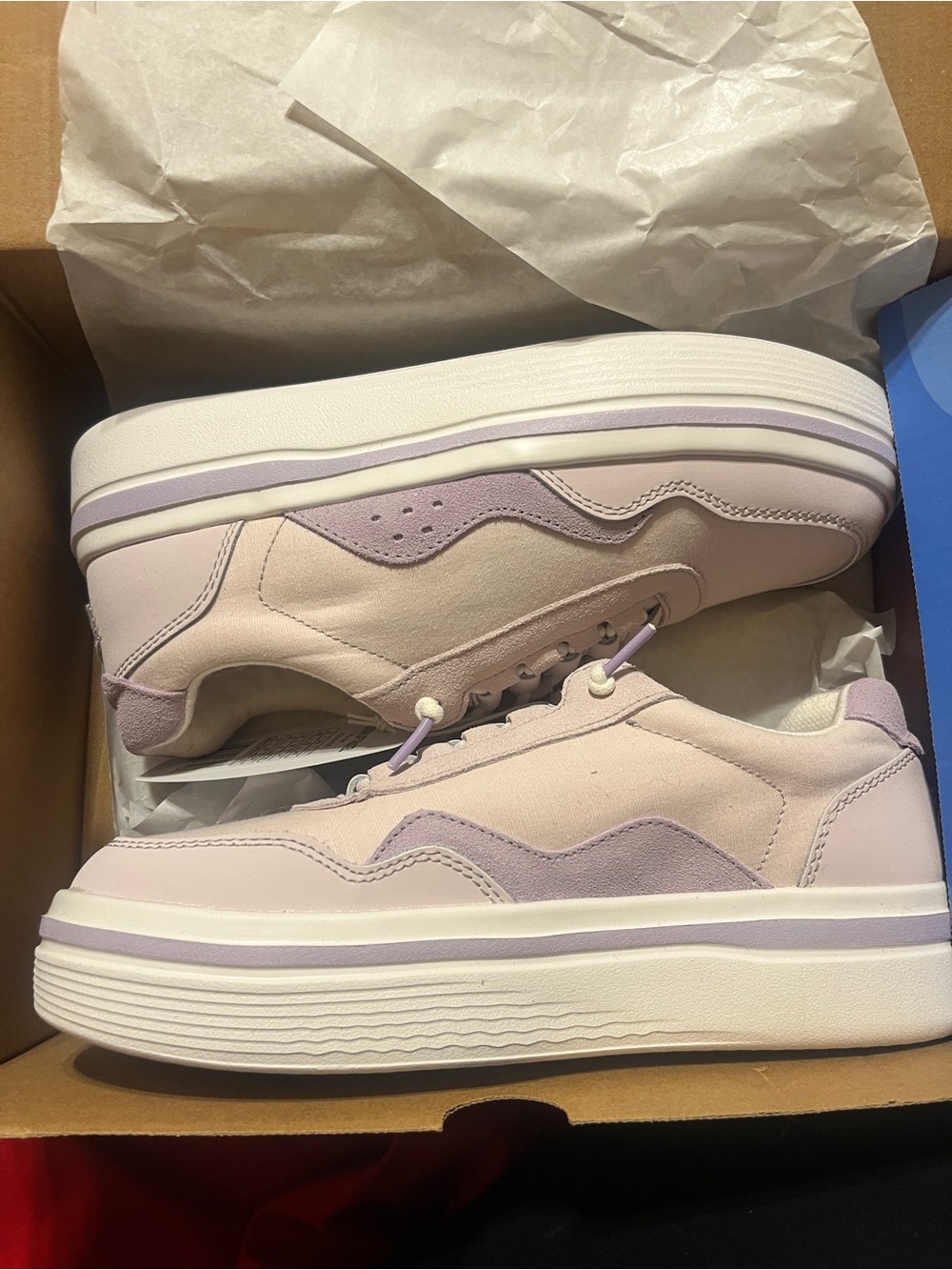 Hey Dude Women's Platform Sneakers in Light Pink and Lavender Accent